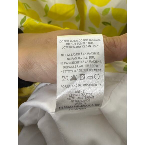 Anthropologie Hutch Midi Dress Women 2X Yellow White Lemons Cottagecore Festival - Picture 11 of 11